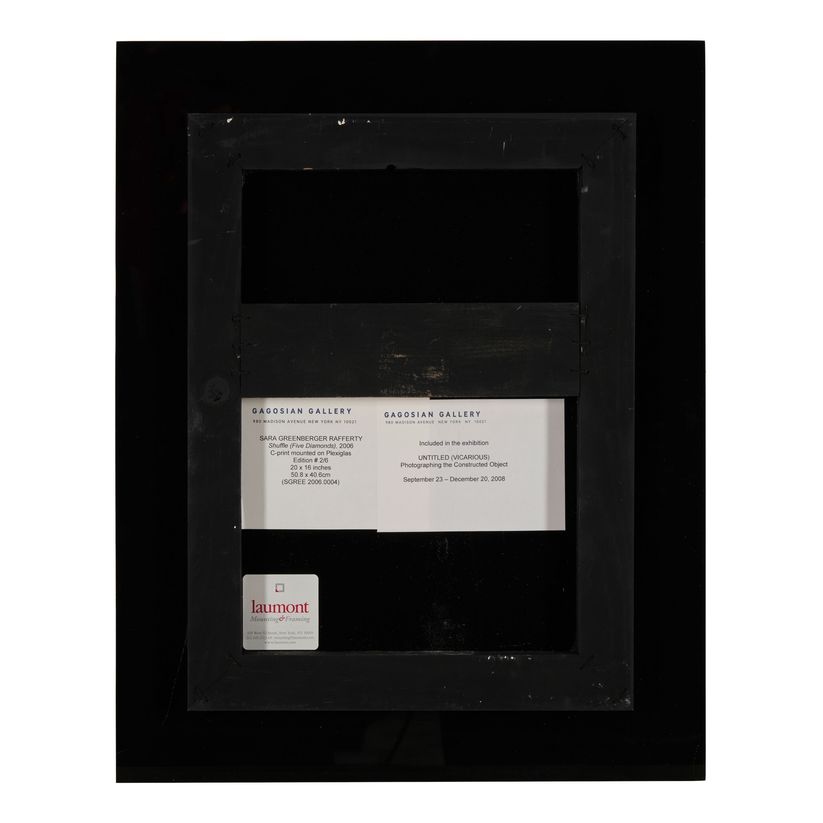 Artwork by Sara Greenberger-Rafferty, Shuffle (Five Diamonds), 2006, Made of print mounted on plexiglas