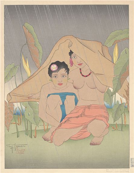 Paul Jacoulet | Une averse a metalanim. ponape, est carolines (1935 ...