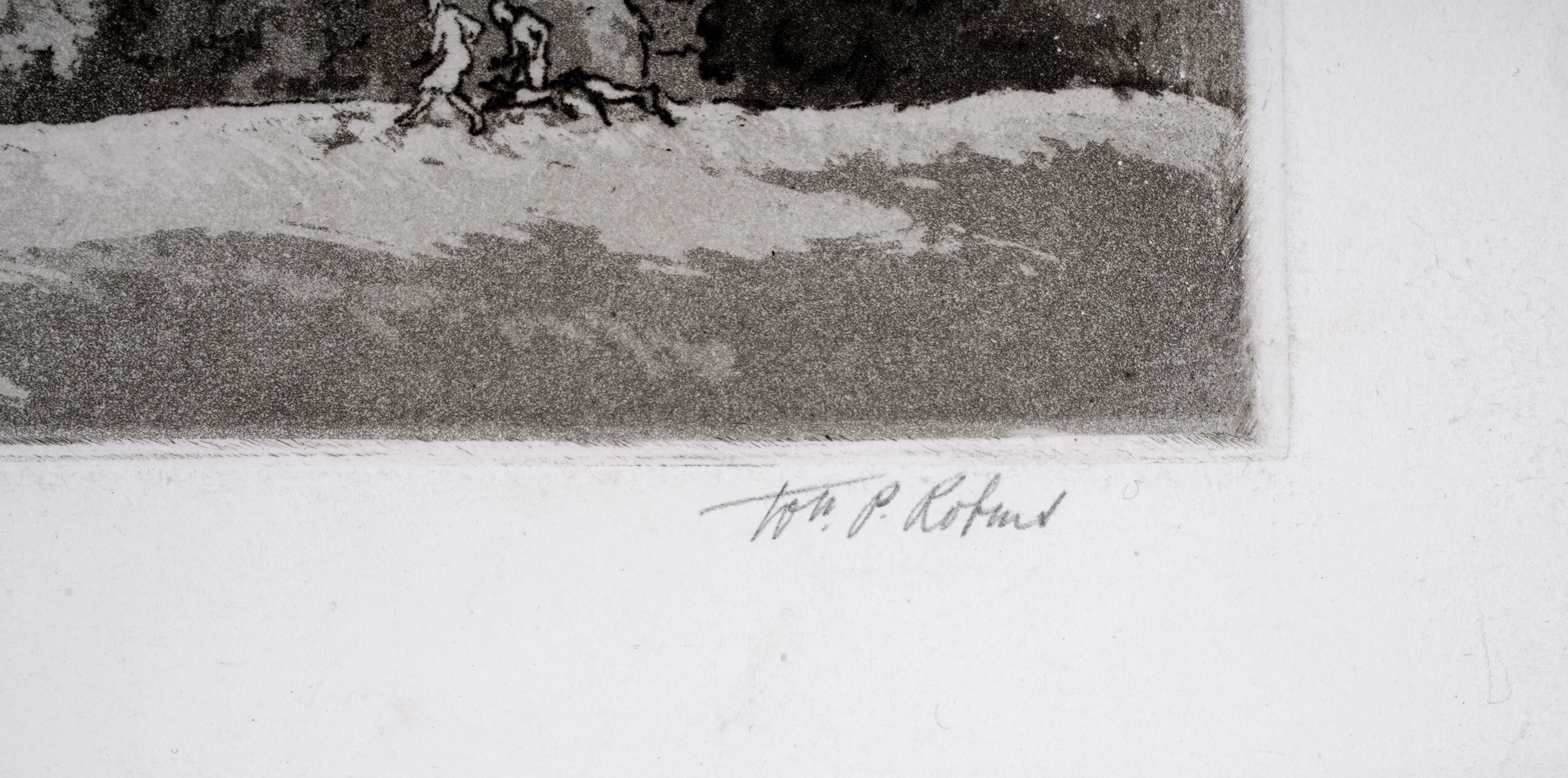 Artwork by William Palmer Robins, Evening, Canterbury, Made of Aquatint Etching