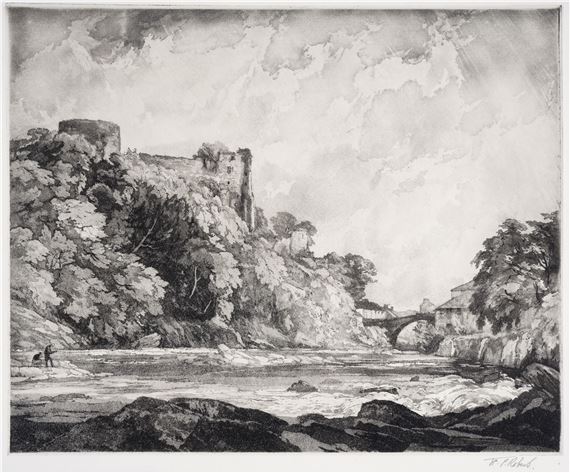 Showery Day, Barnard Castle by William Palmer Robins, 1959