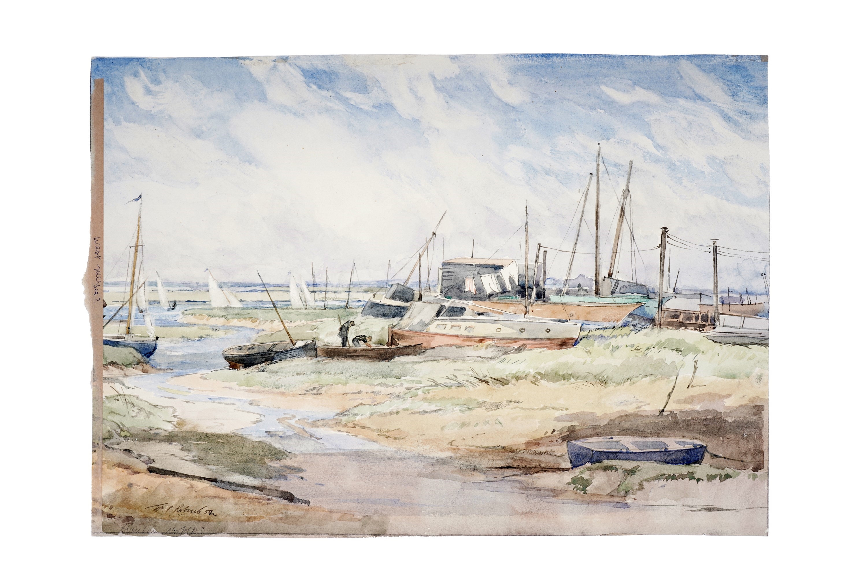 Artwork by William Palmer Robins, Two marine views, Made of Watercolour