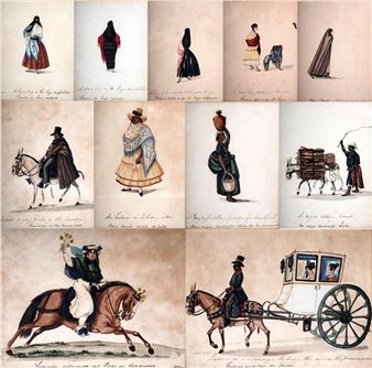 Ten studies in the costume and customs of Peru - British School, 19th Century