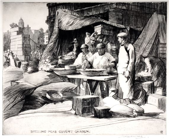 Shelling Peas, Covent Garden - William Lee-Hankey
