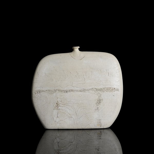 Artwork by Peter Hayes, Bottle Form, Made of Raku-Fired