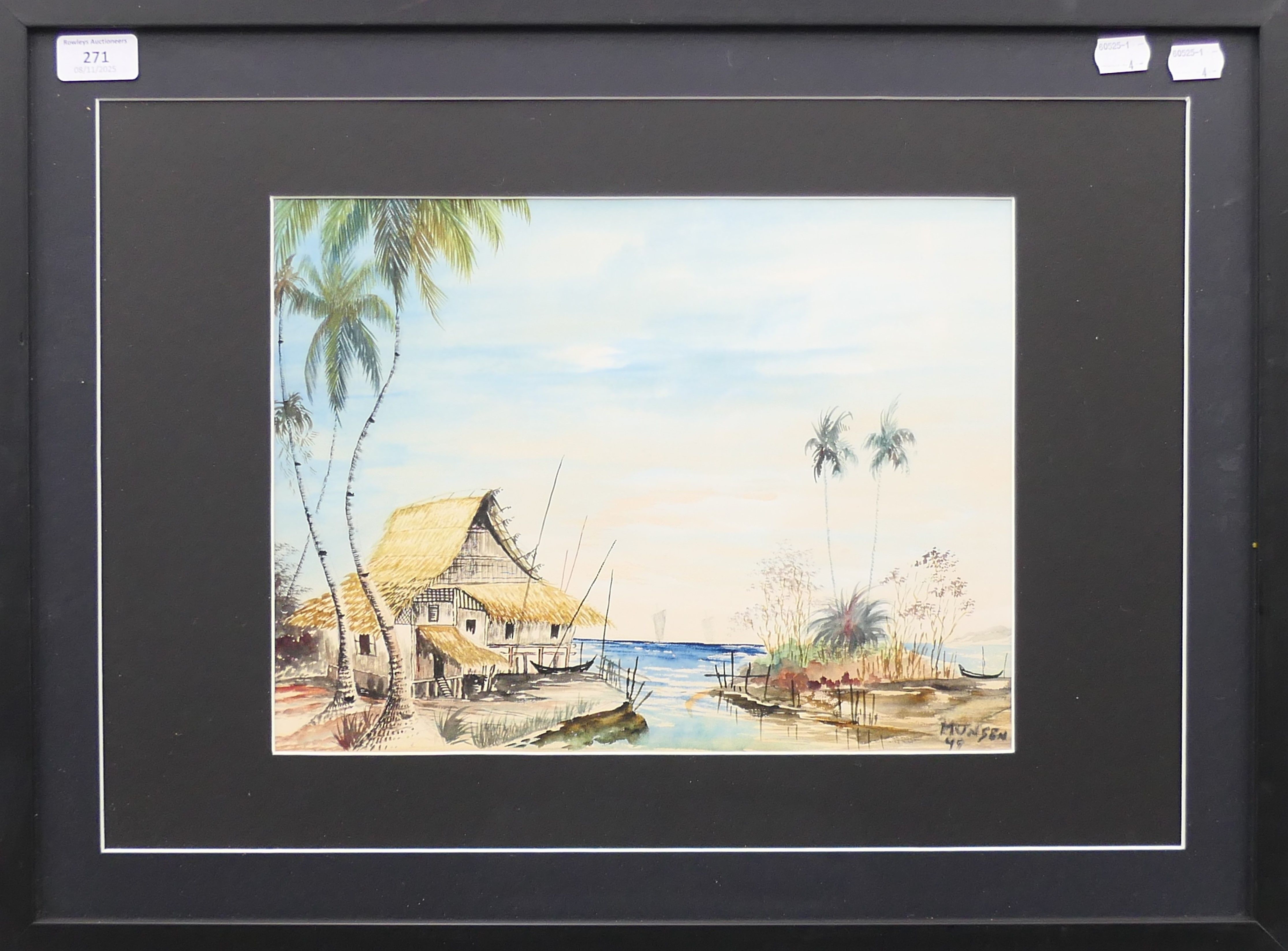 Artwork by Yong Mun Sen, Coastal Hut, Made of Watercolour