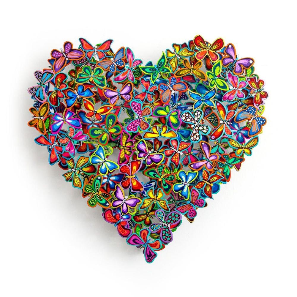 Artwork by Patricia Govezensky, Love in Paradise (Mini Series, Made of Original Painting On Cutout Steel