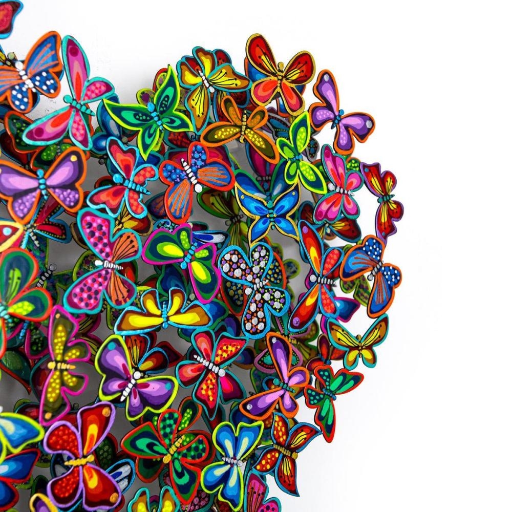 Artwork by Patricia Govezensky, Love in Paradise (Mini Series, Made of Original Painting On Cutout Steel