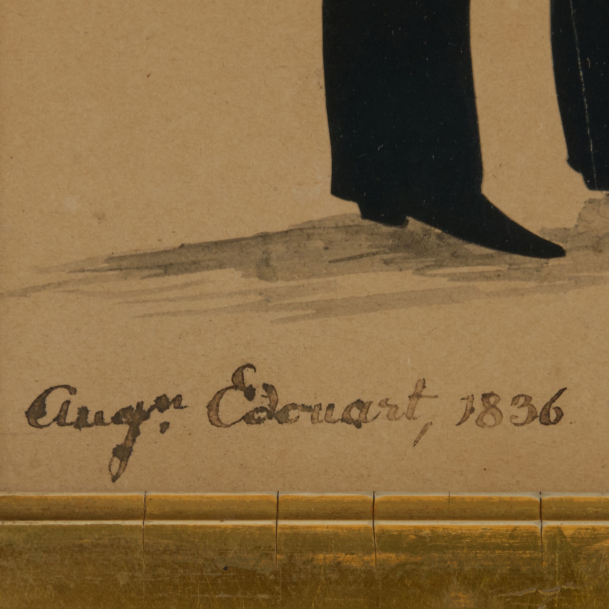 Artwork by Augustin Amant Constant Fidèle Edouart, Silhouette of Mrs. Mary and Master William Cunningham, Made of Cut Out