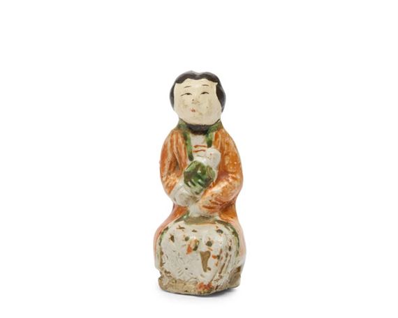 A Chinese Cizhou figure of a 'mother and child by Chinese School, Jin dynasty