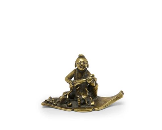 A Chinese gilt-bronze joss-stick holder by Chinese School, 17th century