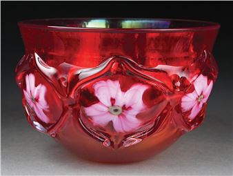 FLORAL ART GLASS BOWL
