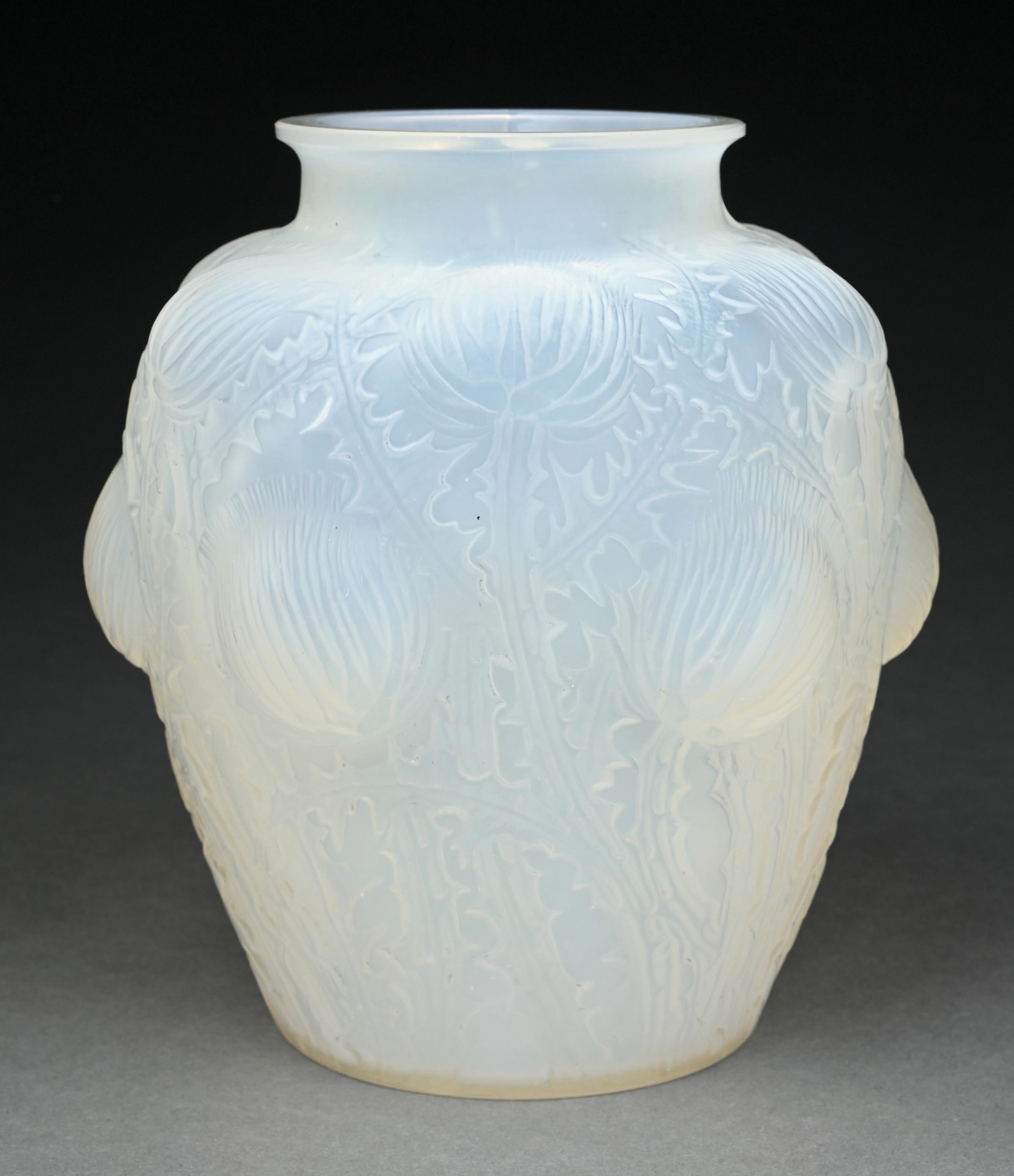 Artwork by René Lalique, Dandelion Vase, Made of Blown Glass