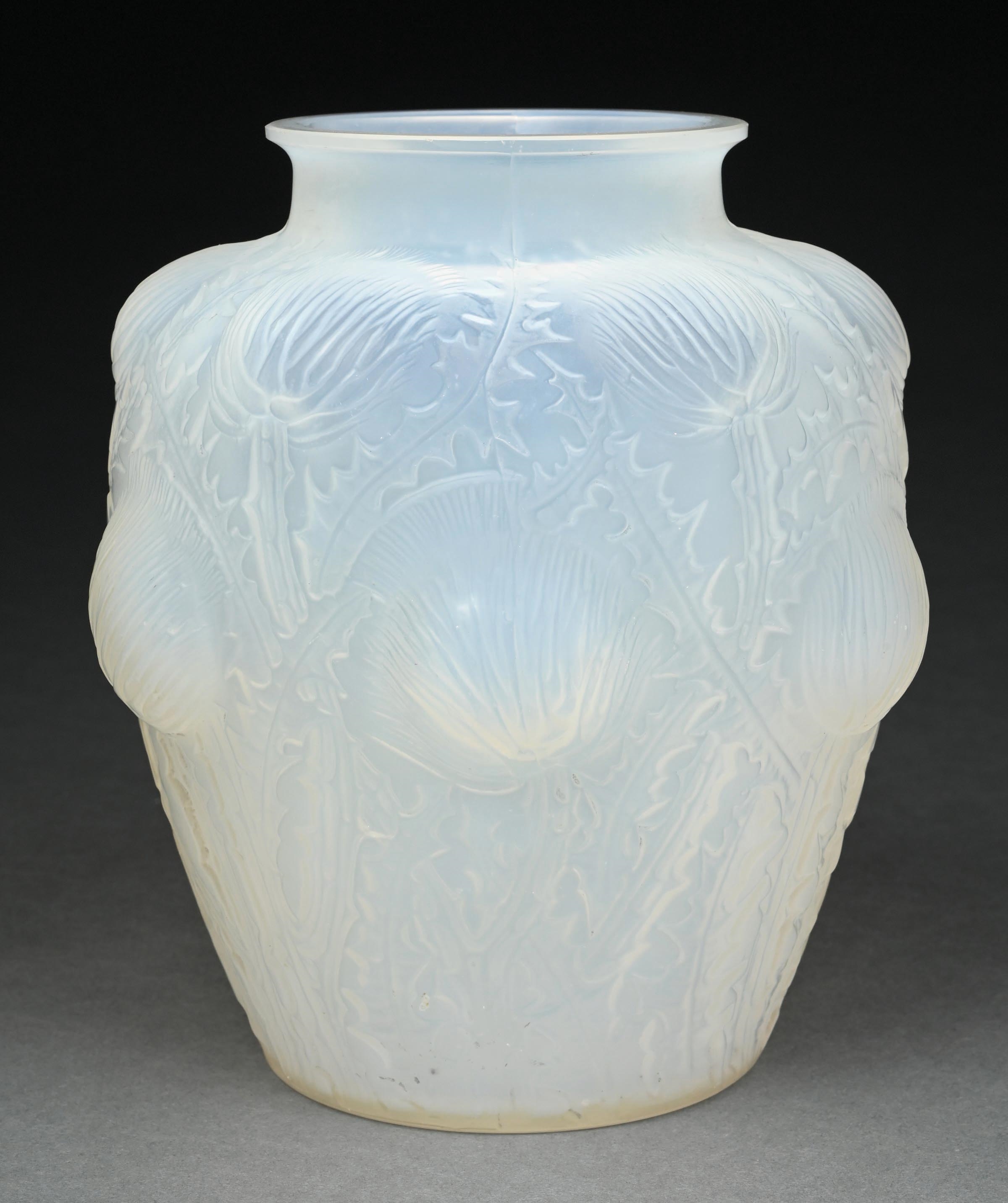 Artwork by René Lalique, Dandelion Vase, Made of Blown Glass
