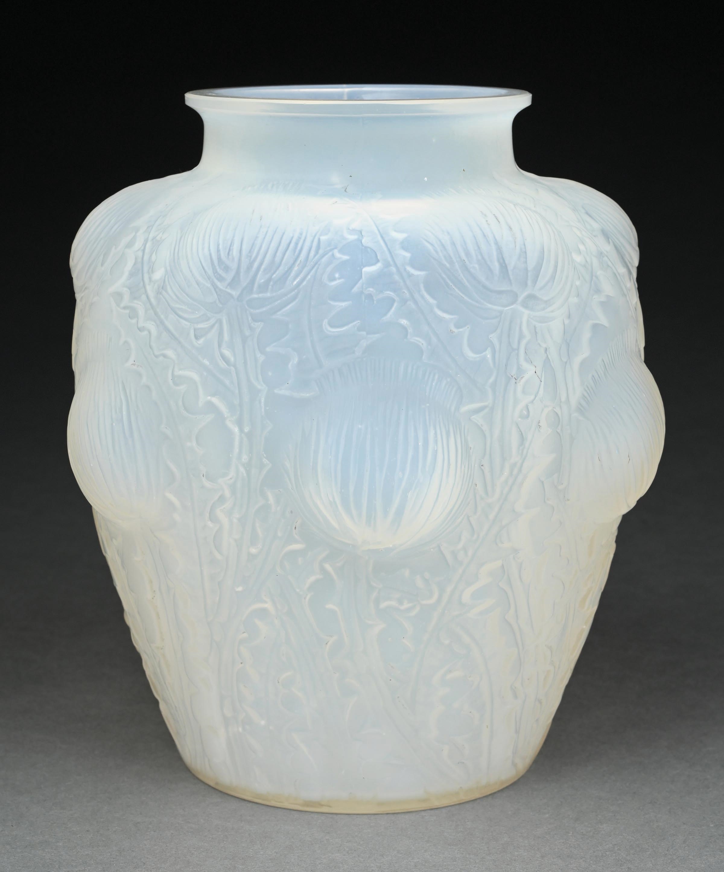 Artwork by René Lalique, Dandelion Vase, Made of Blown Glass