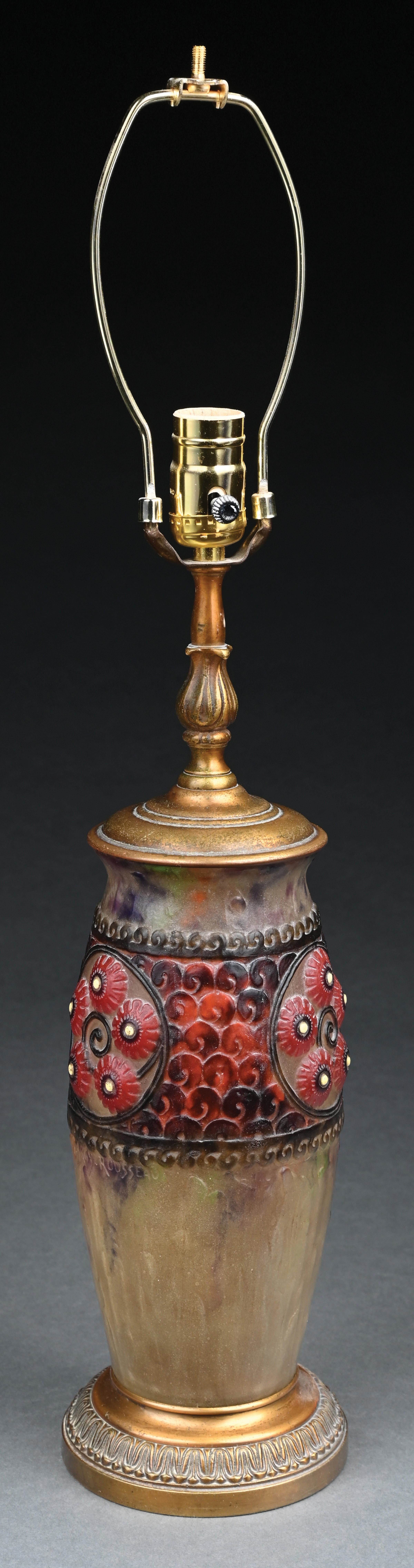 Artwork by Gabriel Argy-Rousseau, PATE DE VERRE TABLE LAMP, Made of Pate De Verre