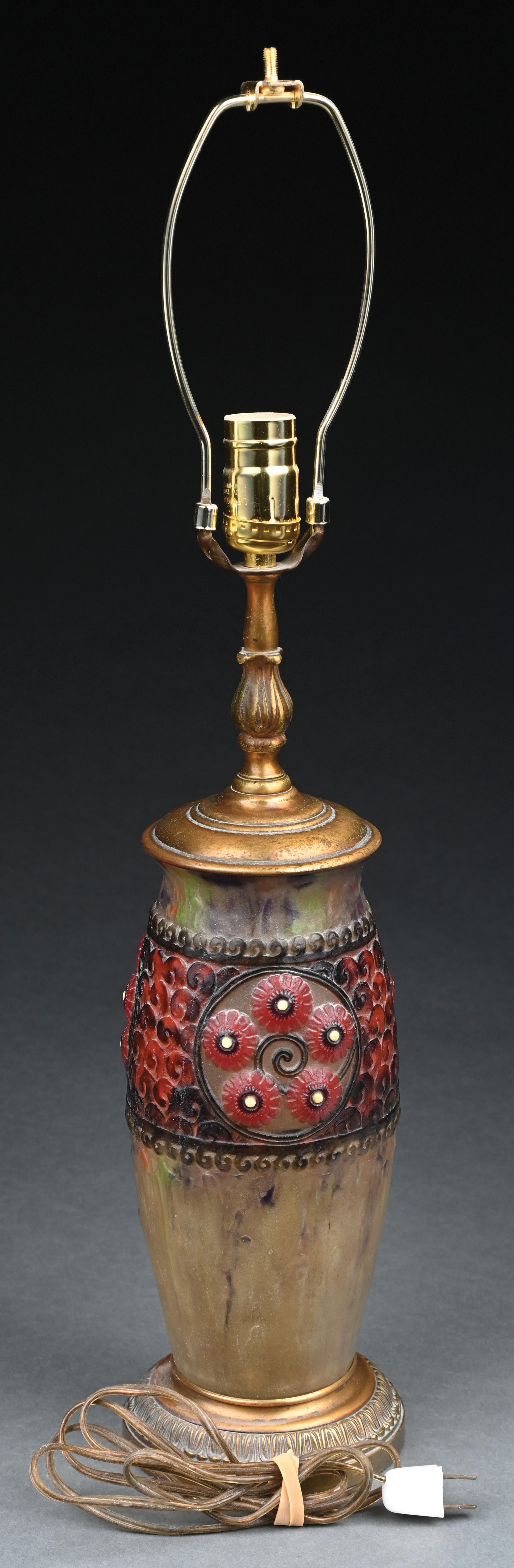 Artwork by Gabriel Argy-Rousseau, PATE DE VERRE TABLE LAMP, Made of Pate De Verre