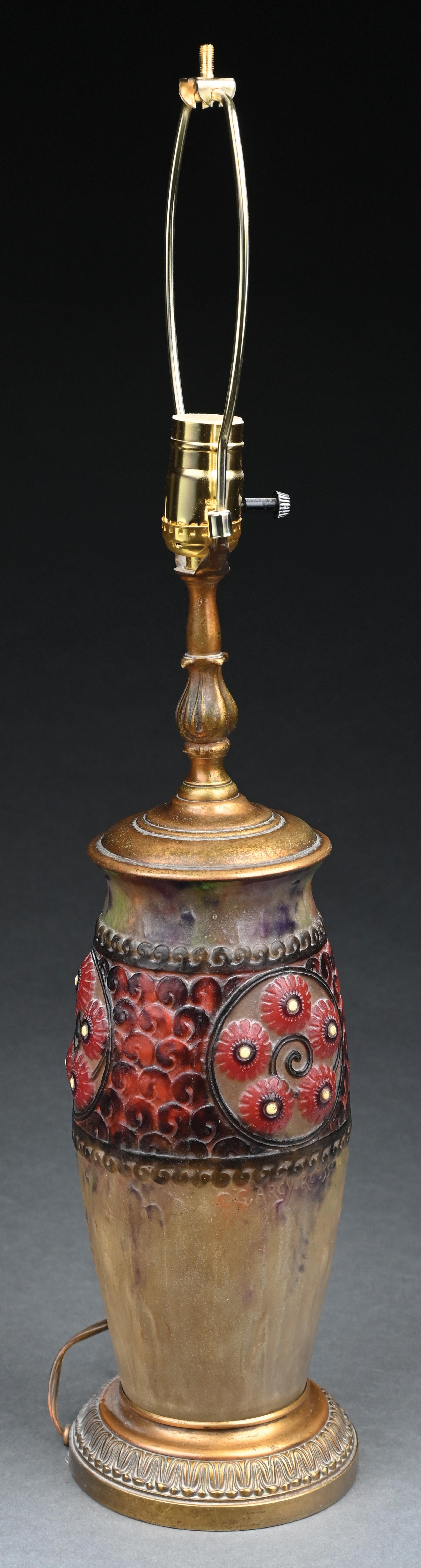 Artwork by Gabriel Argy-Rousseau, PATE DE VERRE TABLE LAMP, Made of Pate De Verre