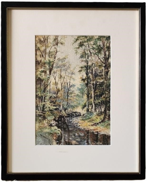 Artwork by William McKendree Snyder, Wooded Creek, Made of Watercolor