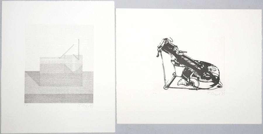 Thomas Ruppel | Set of 2 lithographs including: - Geometric composition ...