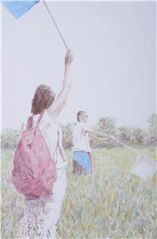 Two figures Two Flags