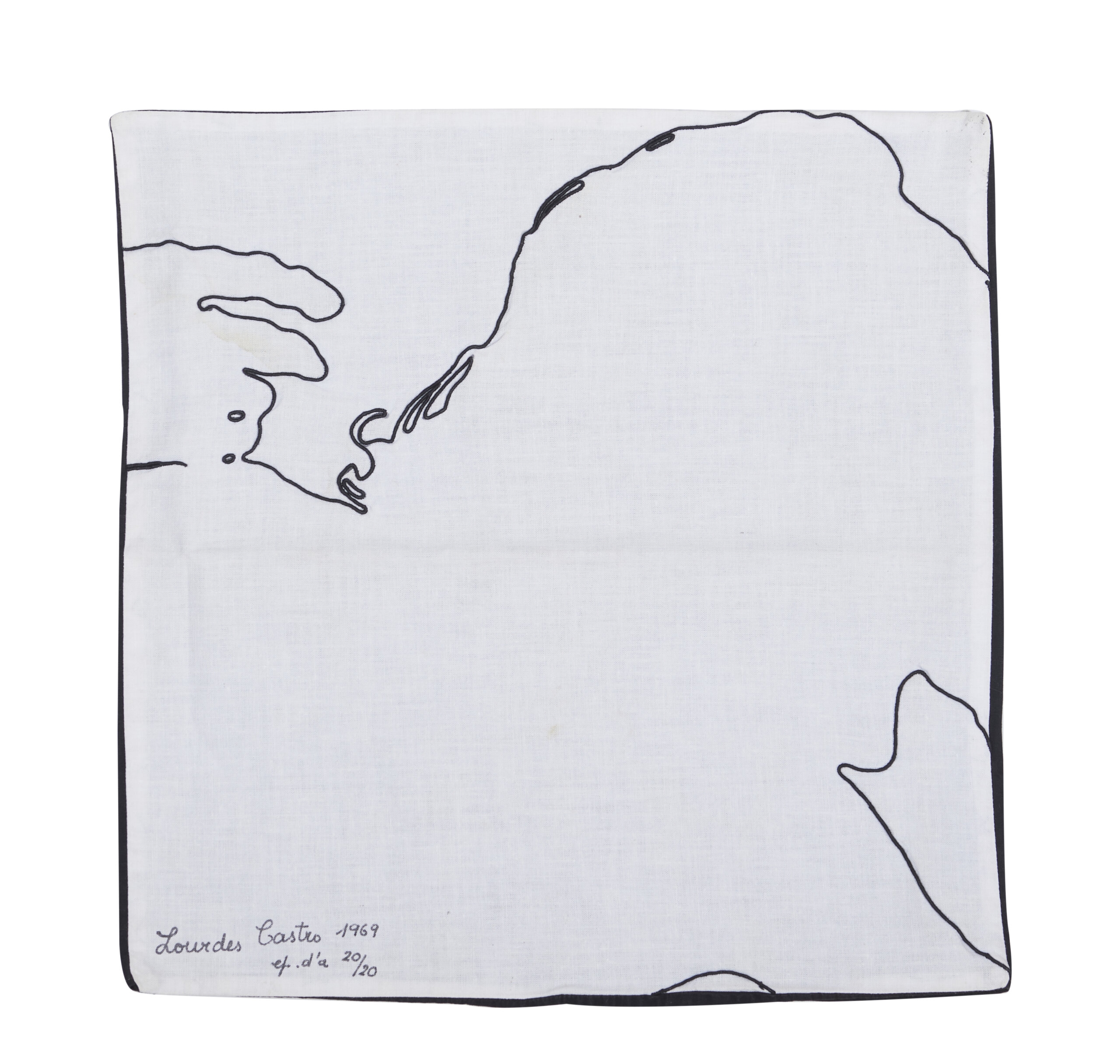 Artwork by Lourdes Castro, Untitled, Made of Embroidery On Cotton