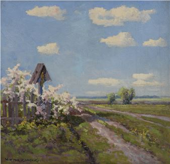 Kapliczka przy polnej drodze