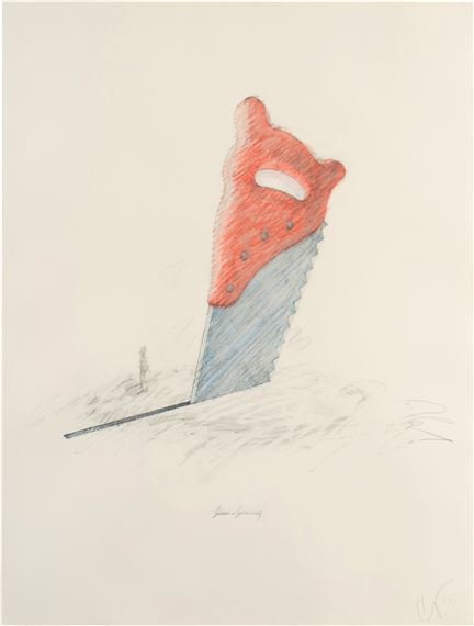 Proposal for a Sculpture in the Form of a Saw, Sawing by Claes Oldenburg, Executed in 1994