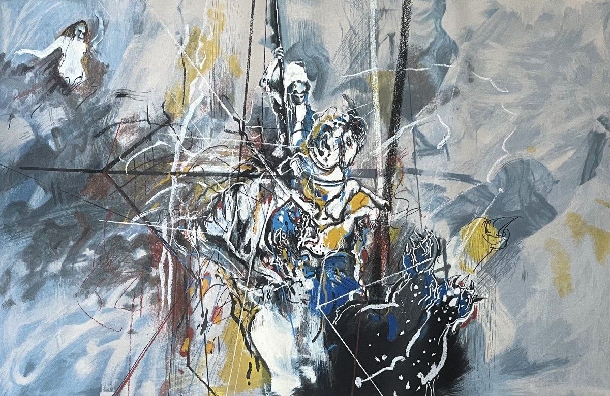 Artwork by Uri Lifschitz, The knight on his horse, Made of Lithograph