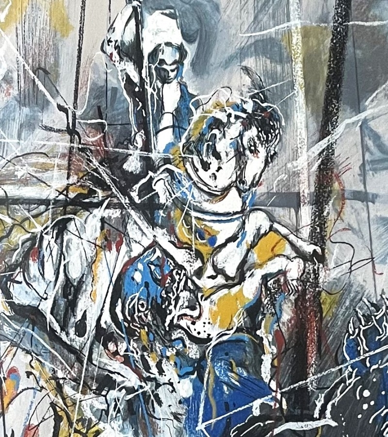 Artwork by Uri Lifschitz, The knight on his horse, Made of Lithograph