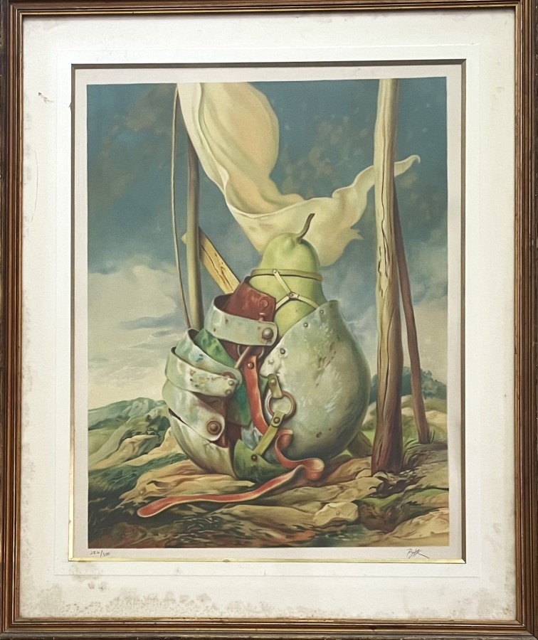 Artwork by Samuel Bak, Pear in the landscape, Made of Lithograph