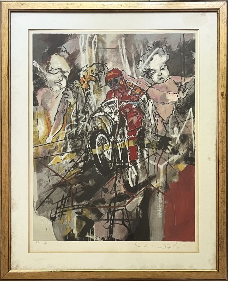 Artwork by Uri Lifschitz, The biker, Made of Silkscreen