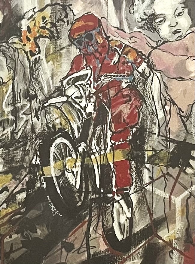 Artwork by Uri Lifschitz, The biker, Made of Silkscreen