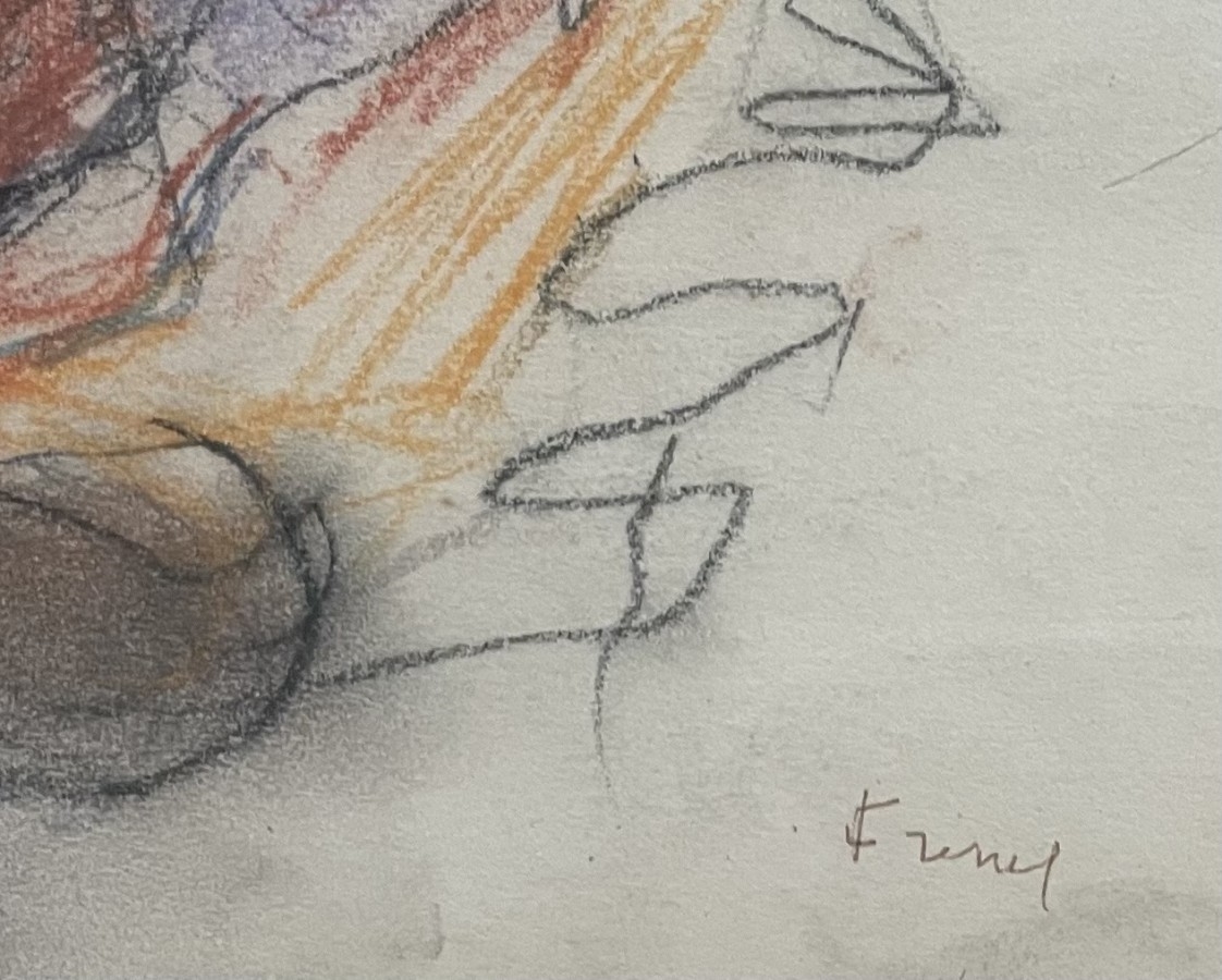 Artwork by Isaac Frenel, Reading time, Made of Pastel