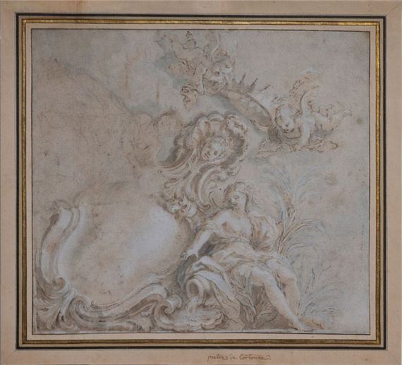 Roman School, 17th Century | Two female figures with two flying putti ...