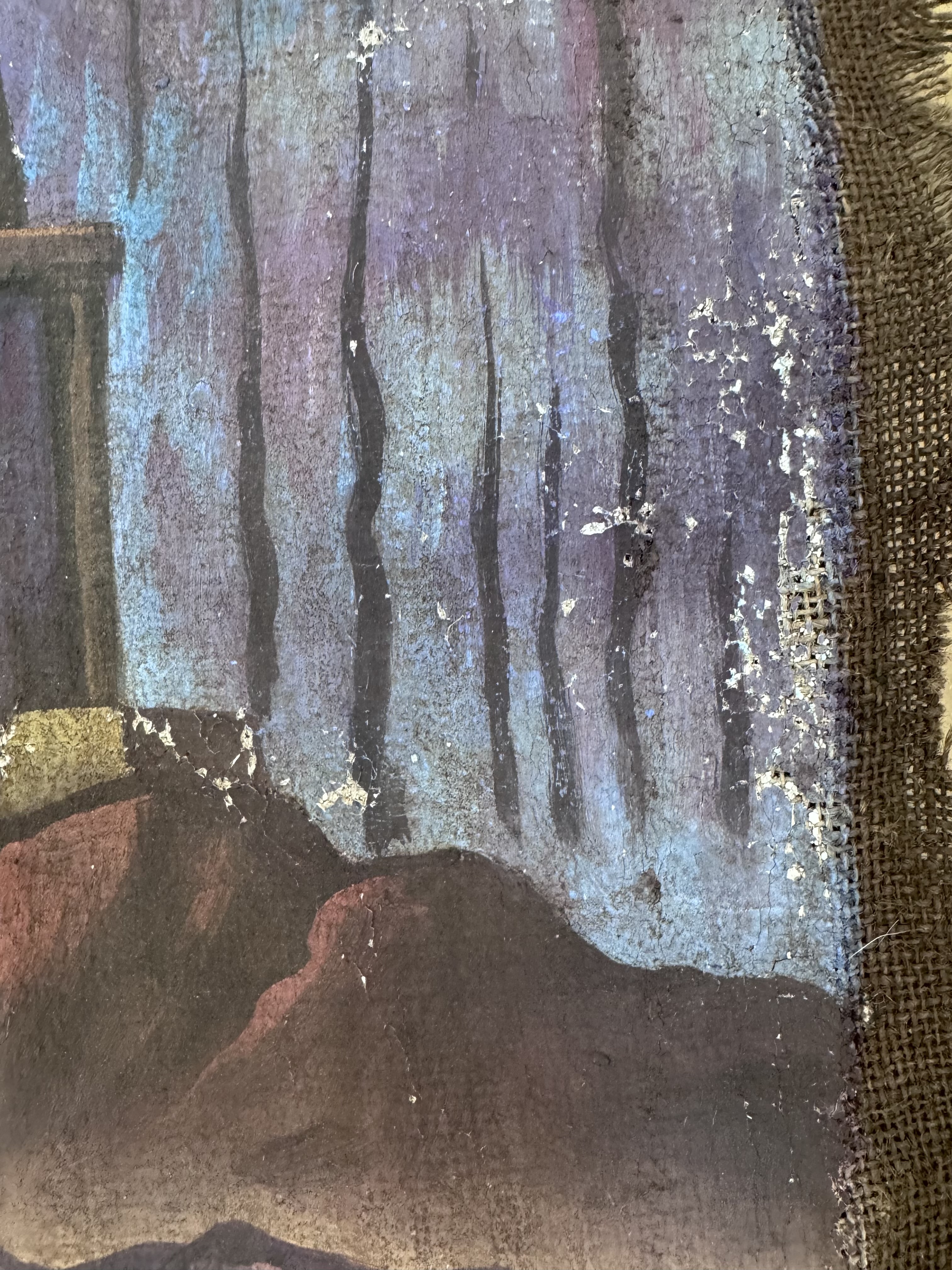 Artwork by Sviatoslav Roerich, Holy Men Beside a Temple in the Himalayas, Made of Oil On Canvas