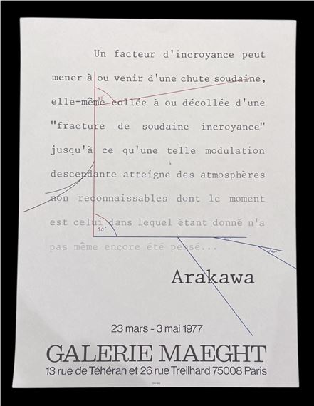 Galerie Maeght exhibition poster - Shusaku Arakawa