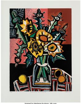 Sunflowers and Thistles I - David Bates