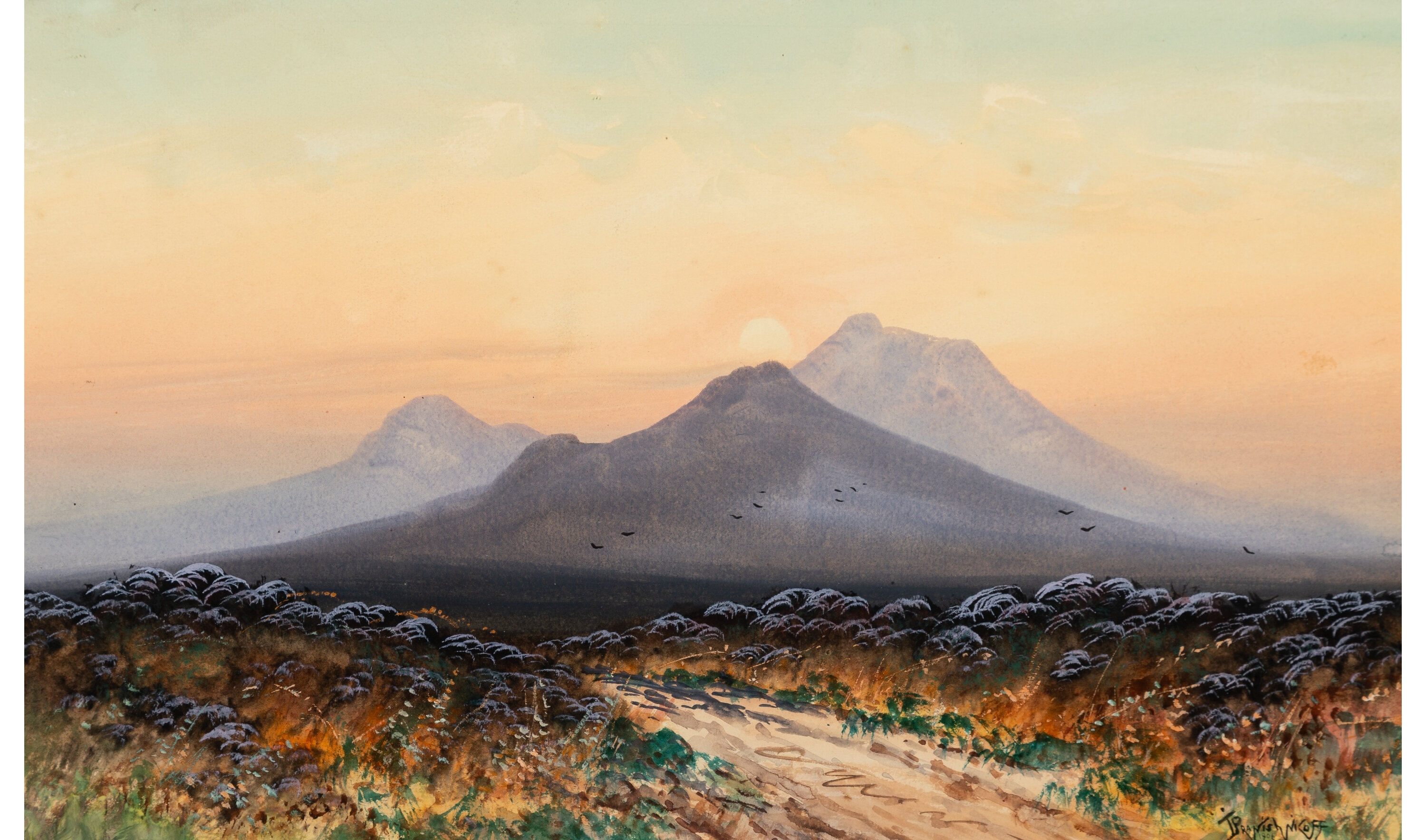 Artwork by Ivan Pranishnikoff, Across the Plains of Texas, Made of Watercolor on board