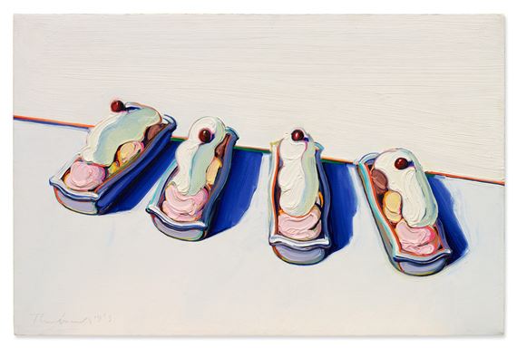 Wayne Thiebaud | Four Sundaes (1963) | MutualArt
