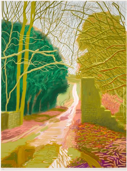 The Arrival of Spring in Woldgate, East Yorkshire in 2011 (twenty eleven) - 29 January by David Hockney, Executed in 2011