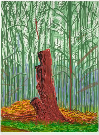 The Arrival of Spring in Woldgate, East Yorkshire in 2011 (twenty eleven) - 25 February by David Hockney, Executed in 2011