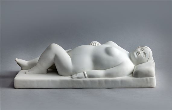 Reclining Woman on a Pillow