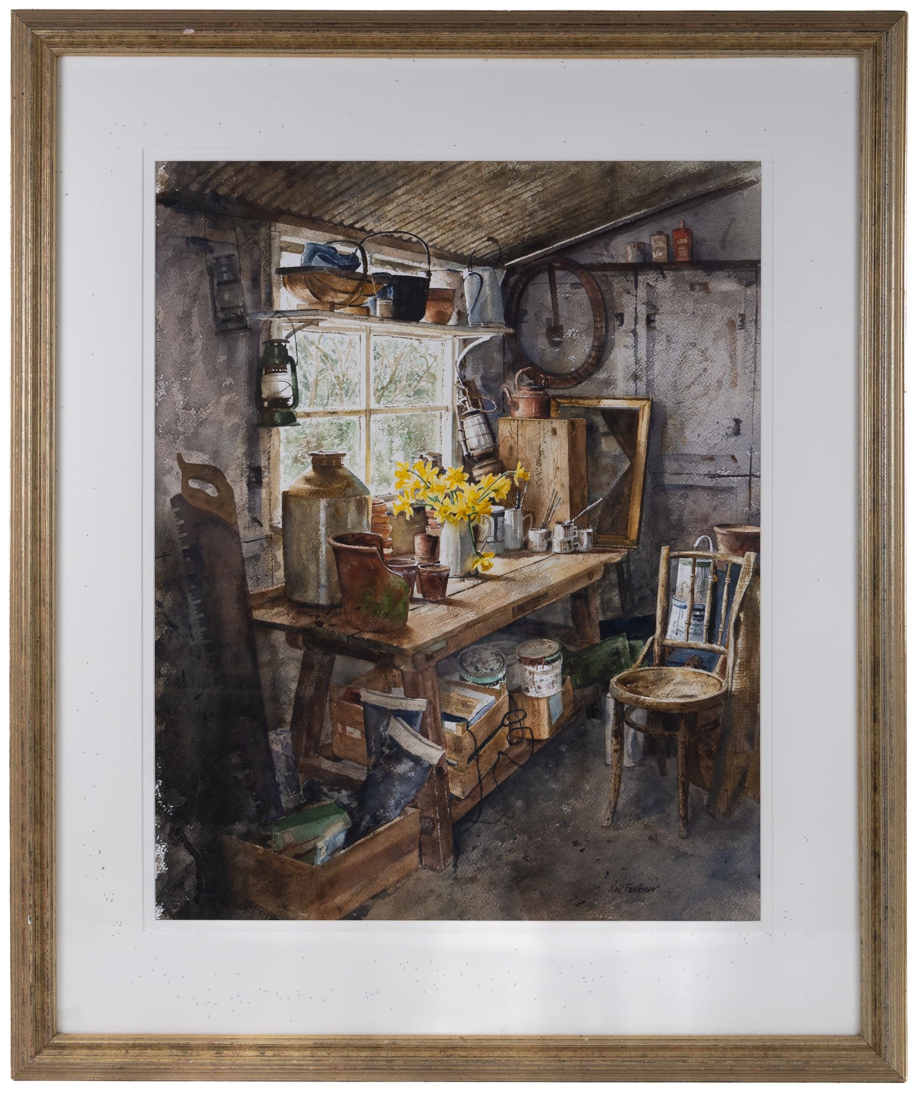 Artwork by Neil Faulkner, In the Workshop, Made of Watercolour