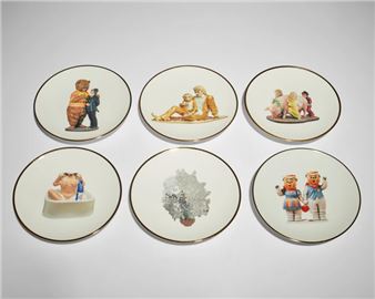 Set of 6 bread & butter plates - Jeff Koons