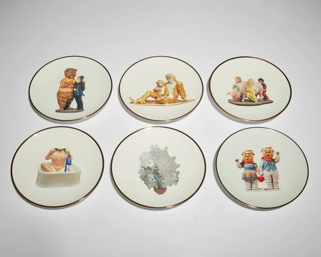 Artwork by Jeff Koons, Set of 6 bread & butter plates, Made of Porcelain