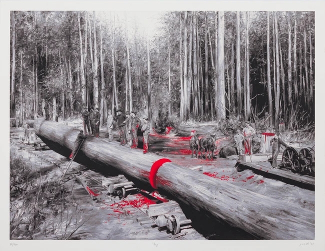 Artwork by Paco Pomet, Rojo, Made of Hand Printed Screenprint On Crescent 2Mm Cardboard