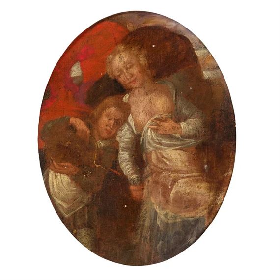 A boy pouring wine into a lady's glass - Italian School, 18th Century