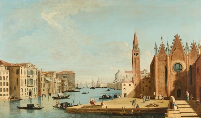 Artwork by Canaletto, The Grand Canal looking East from the Carità towards the Bacino, Made of Oil On Canvas