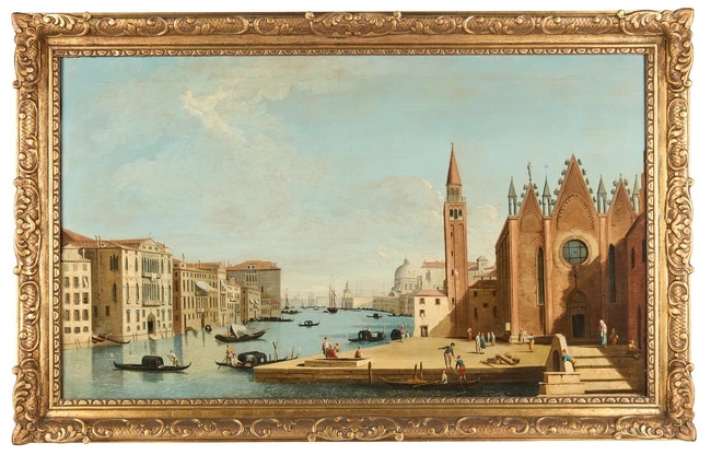 Artwork by Canaletto, The Grand Canal looking East from the Carità towards the Bacino, Made of Oil On Canvas