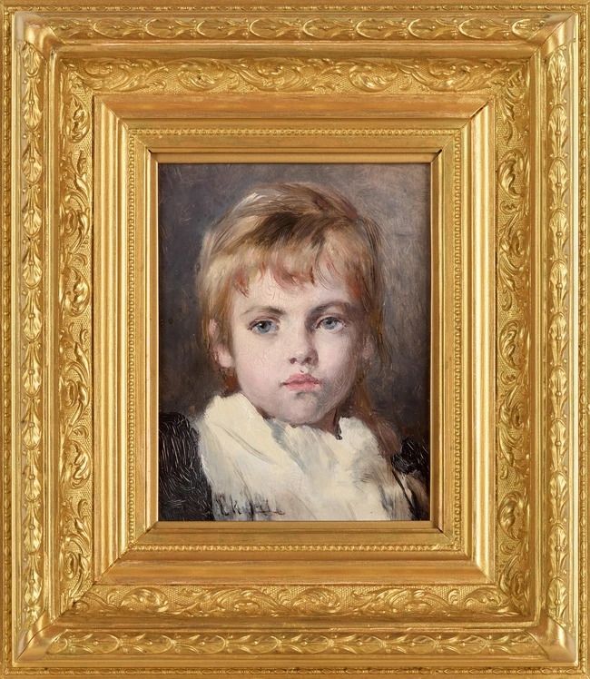 Artwork by Emma Ekwall, Portrait of a child, Made of Oil On Panel